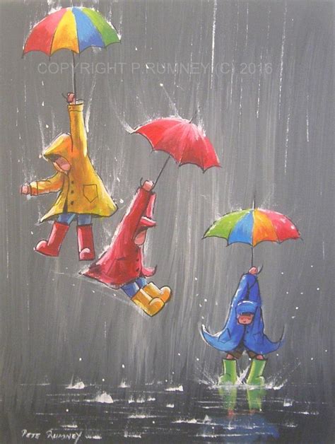 Pete Rumney Fine Art Buy Original Acrylic Oil Painting Umbrella