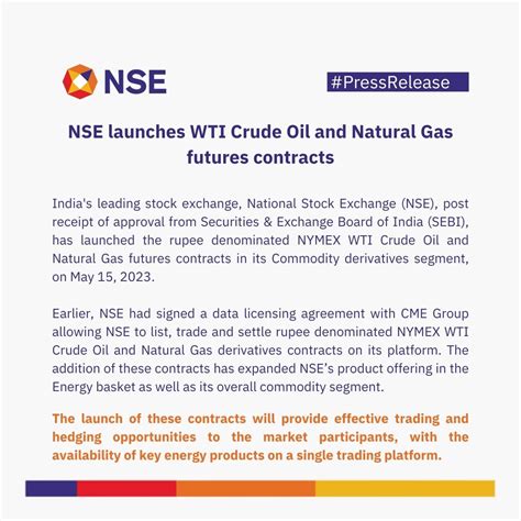 NSE India On Twitter Press Release NSE Launches WTI Crude Oil And