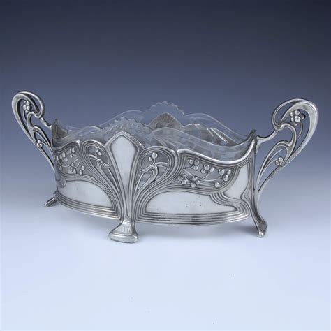 Titus Omega Wmf Art Nouveau Silver Plate Glass Centrepiece