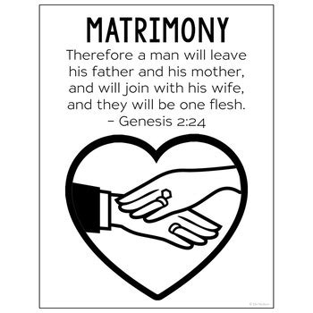 MATRIMONY Coloring Page and Poster | Catholic Sacrament | CCD Catechism ...