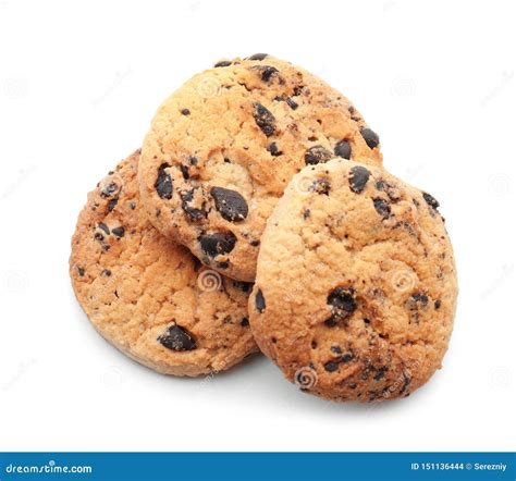 Galletas Sabrosas Dulces En El Fondo Blanco Foto De Archivo Imagen De