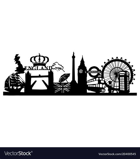 London - silhouette Royalty Free Vector Image - VectorStock