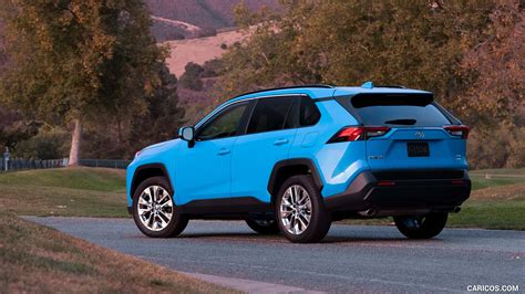 2019 Toyota RAV4 XLE Premium AWD Color Blue Flame Rear Three Quarter