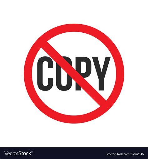 No Copy Sign Royalty Free Vector Image Vectorstock