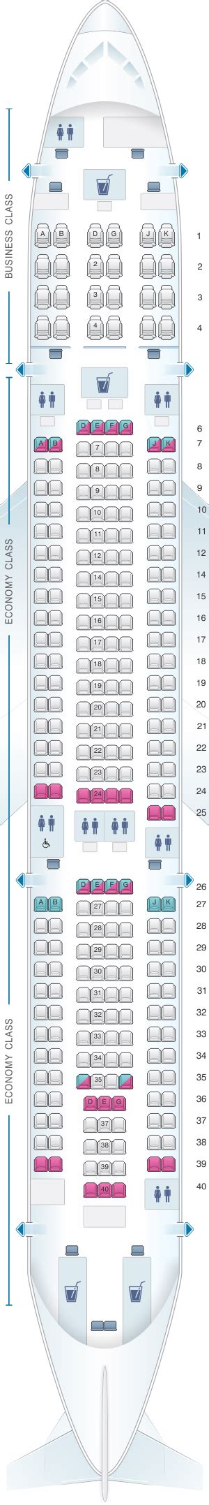 Fiji Airways Airbus A350 900 Seat Map