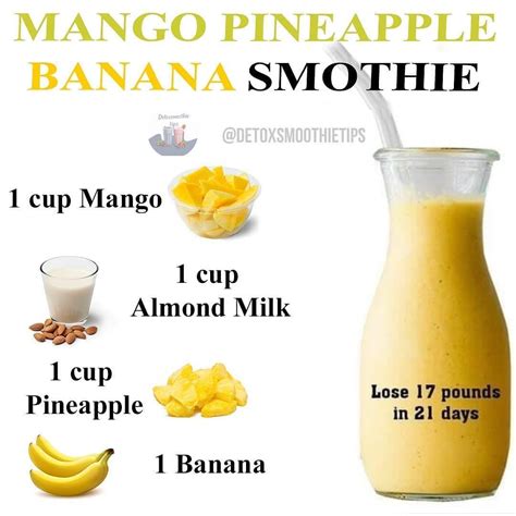 Smoothie Simple On Instagram Mango Pineapple Banana Smoothie Is