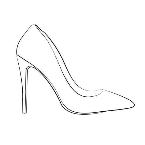 High Heels Outline Stype Design Element Illustration Vector