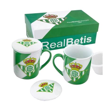 Set Tazas Mugs Cm Real Betis Con Infusor Y Tapa Avunto