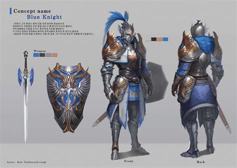 Blue Knight Tae Kwon Kim A Rang Blue Knight Character Art