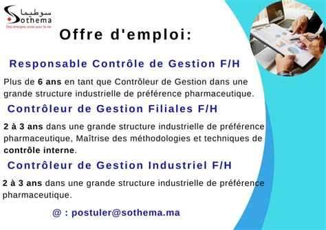 Sothema Recrute Des Contr Leurs De Gestion Dreamjob Ma