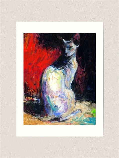 Sphynx Cat Painting 32 Svetlana Novikova Art Print By Novikova Art Redbubble