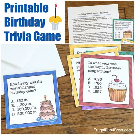 Printable Birthday Trivia Game - Frugal Fun For Boys and Girls