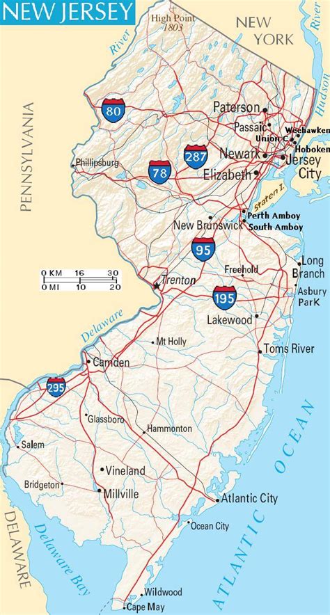 New Jersey Cities Map