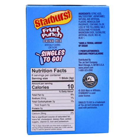 Starburst Singles To Go Drink Mix Fruit Punch – Candy Funhouse US