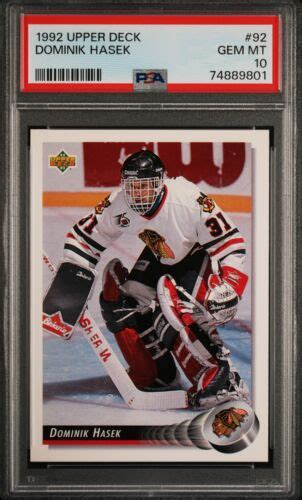 Upper Deck Dominik Hasek Blackhawks Hof Psa Ebay