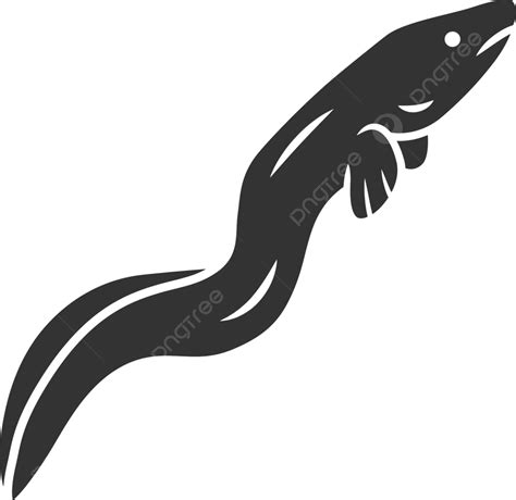 Snakeshaped Eel Icon For Sushi And Seafood Animal Water Creature Vector