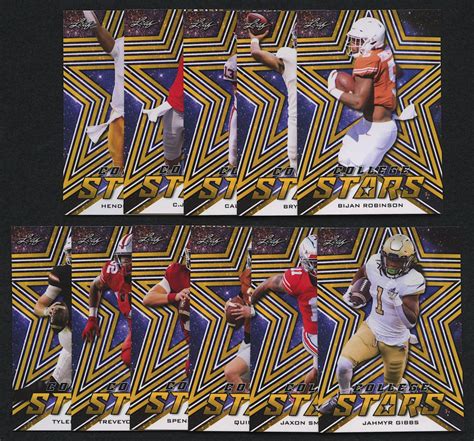 Leaf College Stars Rare Gold Parallel Complete Set Of Cards