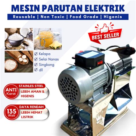 Parutan Kelapa Listrik Ubi Singkong Jahe Kunyit Full Stainless Steel