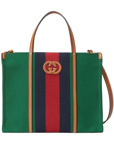 Gucci Signature stripe-detail Tote Bag - Farfetch