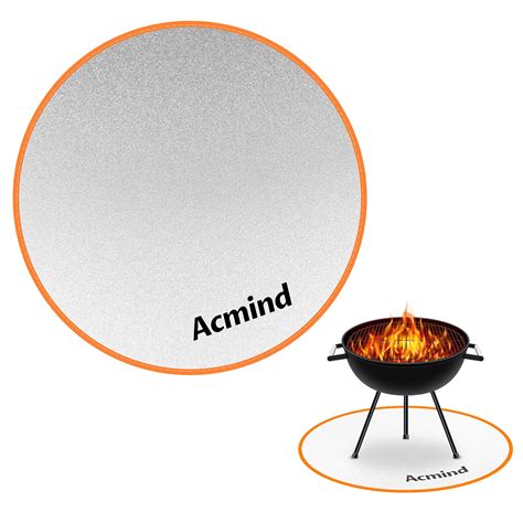 Acmind 24 inch Fire Pit Mat, Fireproof Grill Mat Round, Double Sided ...