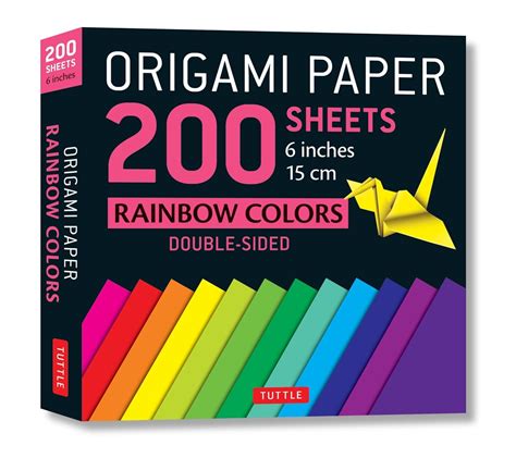 Origami Paper 200 Sheets Rainbow Colors 6 15 Cm Tuttle Origami