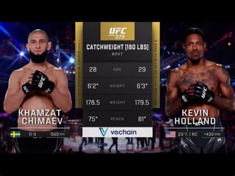 Khamzat Chimaev VS Kevin Holland UFC 279 YouTube