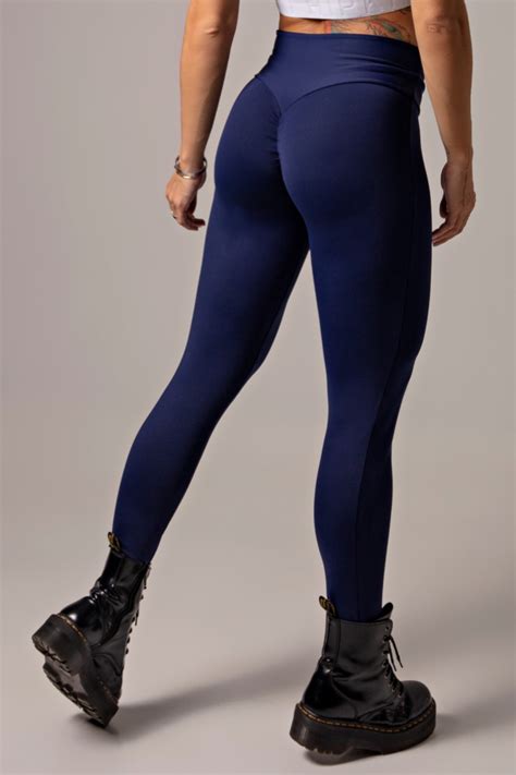 Hipkini Legging Paris Fitness Azul Marinho Lisa Franzido No