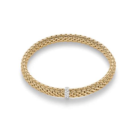 Fope Flexit 18k Yellow Gold Bracelet With Diamonds Santa Fe Jewelry