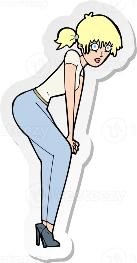 Sticker Of A Cartoon Woman Posing 36353407 Png