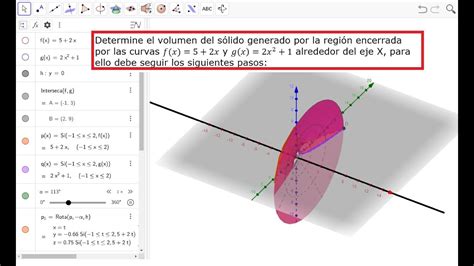 S Lido De Revoluci N Calculo Integral En Geogebra Youtube