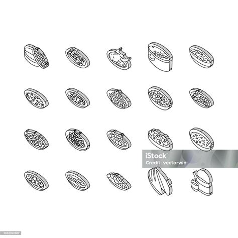 Chinese Cuisine Food Dish Asian Isometric Icons Set Vector Stock Illustration Download Image