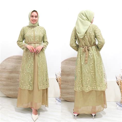 Jual Cod Bayar Di Tempat Ada Jumbo Gamis Sage Green Model Terbaru