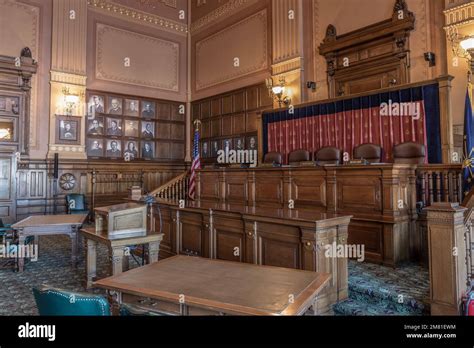 Indianapolis - Circa January 2023: Indiana Supreme Court chambers. The ...