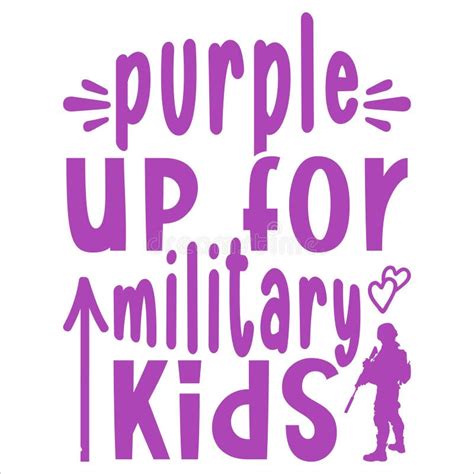 Purple Up For Military Kids Military Child Typography T Shirt Design