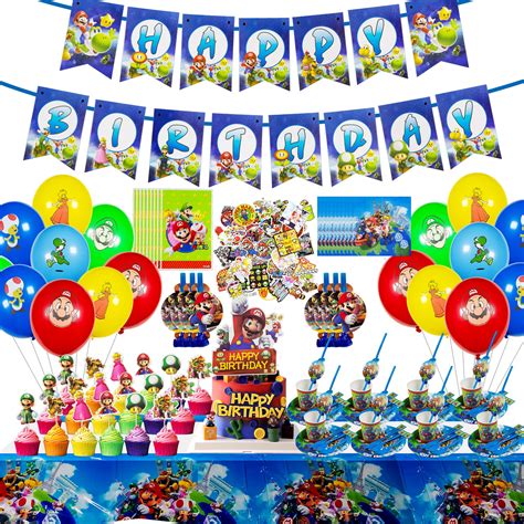 Buy 207 Pcs Mario Birthday Party Supplies Super Mario Birthday Party