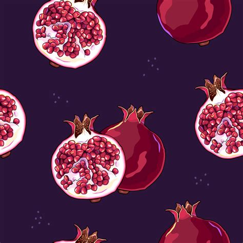 Pomegranate seamless pattern, fruit background 21893385 Vector Art at ...