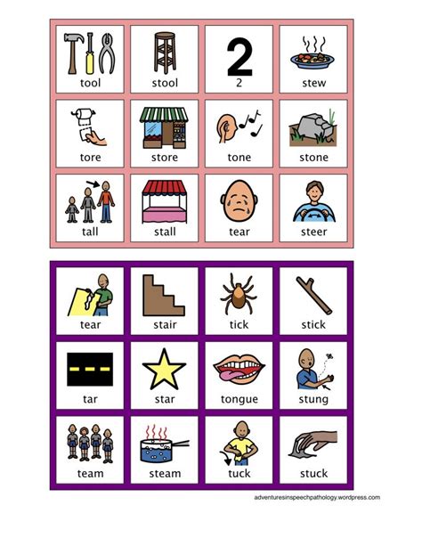 ‘s’ Cluster Reduction Minimal Pairs Cards Speech Therapy Activities Speech Articulation