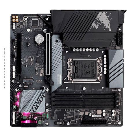 Placa Mãe Gigabyte B760M AORUS ELITE LGA 1700 Techno Space