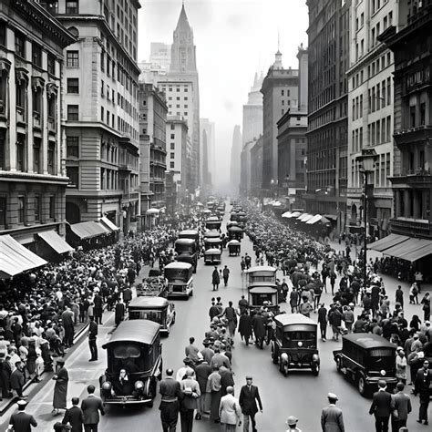 Premium Photo | A bustling new york city street in the 1920s