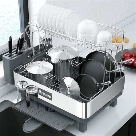 Kitsure Dish Drying Rack Layer Stainless Steel Dish Rack And