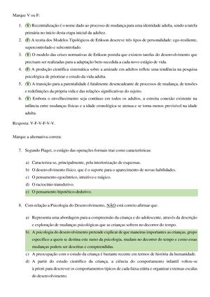 Resumo Papalia Desenvolvimento Humano Cap Cap Desenvolvimento