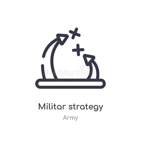 Militar Strategy Outline Icon Isolated Line Vector Illustration From