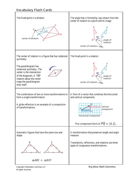 Geometry Vocabulary Flash Cards Chapter 4 Download Printable Pdf