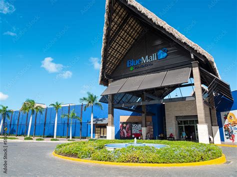 Dominican Republic - 19 February 2022: Entrance of shopping centre Blue ...