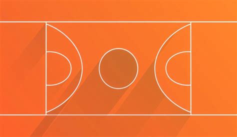 Premium Photo Minimalist Orange Illustration Of A Basketball Court