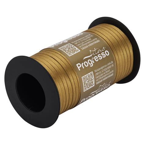 Fita Cetim Duplo T Mm Cor Dourado Car Metros Produto