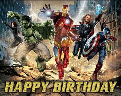 Avengers Personalized Printed Birthday Backdrop Banner Avengers