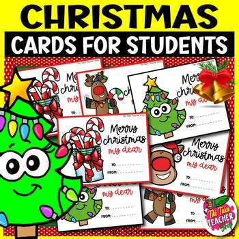 Christmas Cards from Teachers to Students | Holiday Gift Cards | TPT