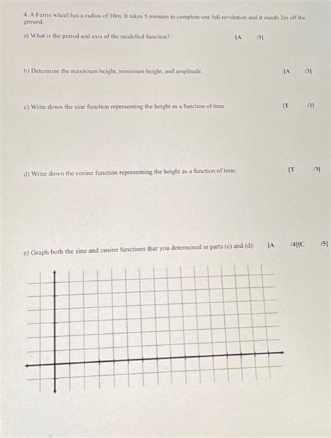 Solved 4 A Ferris Wheel Has A Radius Of 10 M It Akes 5 Chegg