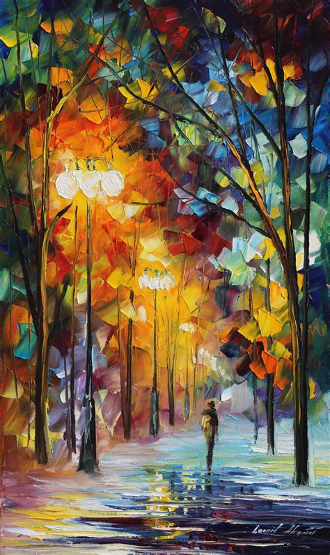 Winter Movement Palette Knife Oil Painting On Canvas By Leonid